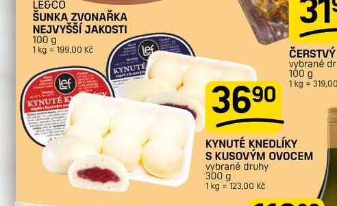 KYNUTÉ KNEDLÍKY S KUSOVÝM OVOCEM vybrané druhy 300 g 