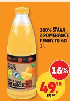 100% ŠŤÁVA Z POMERANČE PENNY TO GO, 1 l