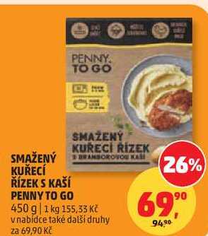 SMAŽENÝ KUŘECÍ ŘÍZEK S KAŠÍ PENNY TO GO, 450 g