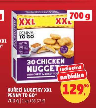 KUŘECÍ NUGETKY XXL PENNY TO GO, 700 g