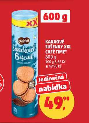 KAKAOVÉ SUŠENKY XXL CAFÉ TIME, 600 g