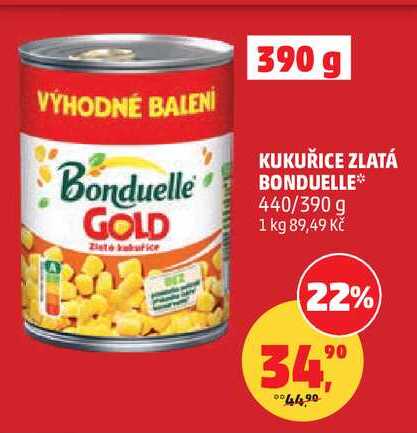 KUKUŘICE ZLATÁ BONDUELLE, 440/390 g