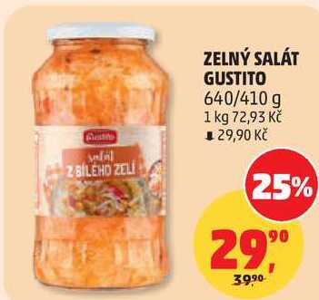 ZELNÝ SALÁT GUSTITO, 640/410 g