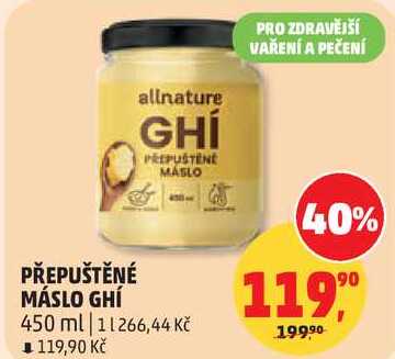 PŘEPUŠTĚNÉ MÁSLO GHÍ, 450 ml