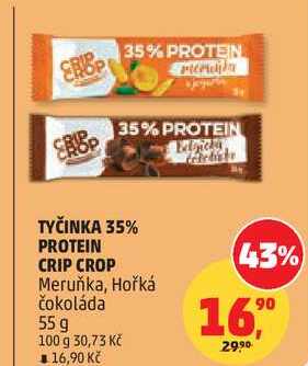 TYČINKA 35% PROTEIN CRIP CROP Meruňka, 55 g  v akci