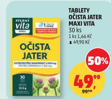 TABLETY OČISTA JATER MAXI VITA, 30 ks