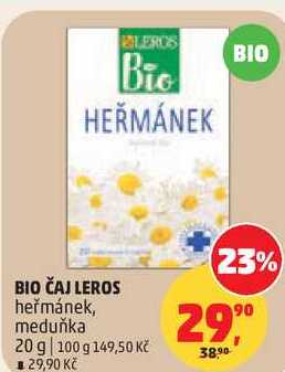 BIO ČAJ LEROS heřmánek, meduňka, 20 g  