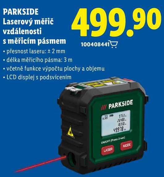 PARKSIDE Laserový měřič vzdálenosti s měřicím pásmem