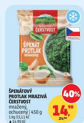 ŠPENÁTOVÝ PROTLAK MRAZIVÁ ČERSTVOST mražený, ochucený, 450 g