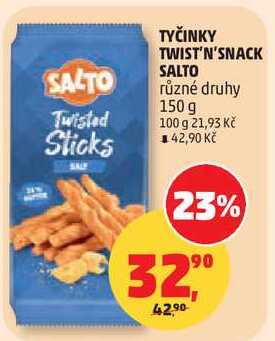 TYČINKY TWIST'N'SNACK SALTO různé druhy, 150 g 