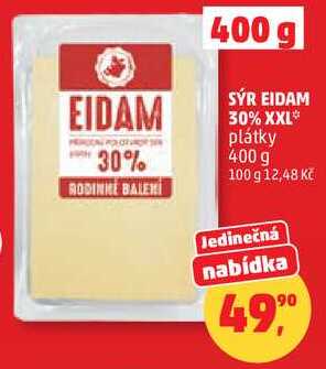 SÝR EIDAM 30% XXL plátky, 400 g