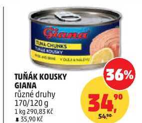 TUŇÁK KOUSKY GIANA různé druhy, 170/120 g