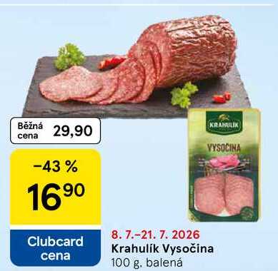 Krahulík Vysočina, 100 g, balená 