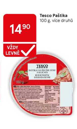 Tesco Paštika, 100 g, více druhů