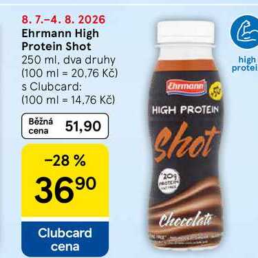 Ehrmann High Protein Shot, 250 ml, dva druhy
