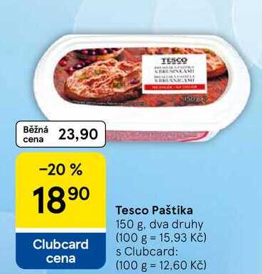 Tesco Paštika, 150 g, dva druhy