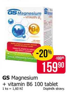 GS Magnesium + vitamin B6 100 tablet