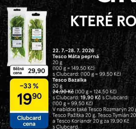 Tesco Máta peprná, 20 g 