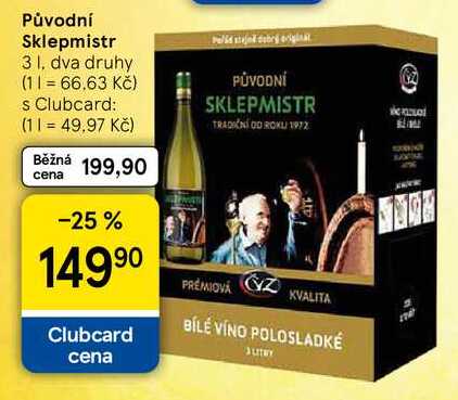Původní Sklepmistr, 3 l, dva druhy