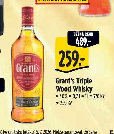 Grant's Triple Wood Whisky 0,7 l