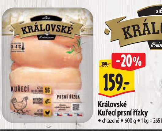Královské Kuřecí prsní řízky 600 g