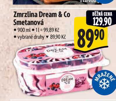 Zmrzlina Dream & Co Smetanová 900 ml