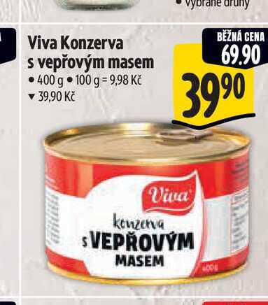Viva Konzerva s vepřovým masem 400 g