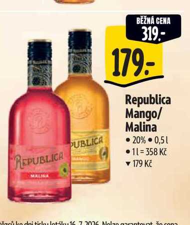 Republica Mango/ Malina 0,5 l