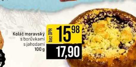 Koláč moravský s borůvkami s jahodami 100g