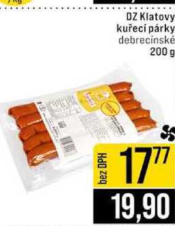 DZ Klatovy kuřecí párky debrecinské 200 g 