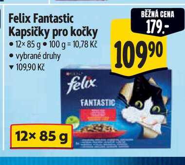 Felix Fantastic Kapsičky pro kočky 12x85 g