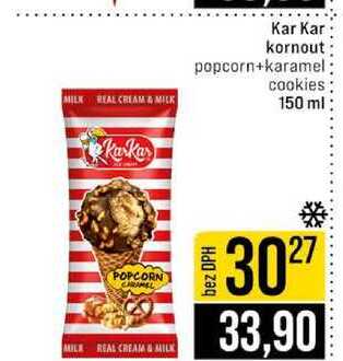 Kar Kar kornout popcorn+karamel cookies 150 ml