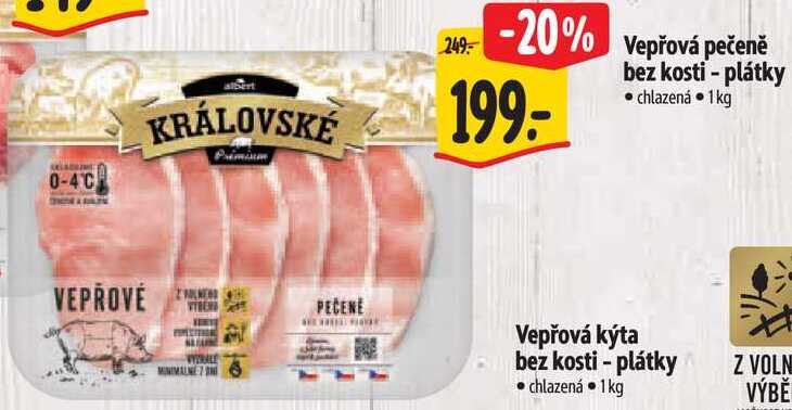 Vepřová pečeně bez kosti - plátky, 1 kg