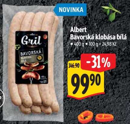 Albert Bavorská klobása bílá, 400 g