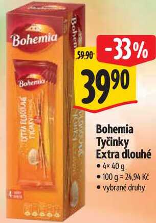 Bohemia Tyčinky Extra dlouhé, 4x 40 g