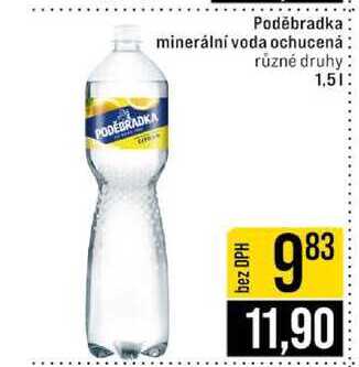 Poděbradka minerální voda ochucená různé druhy 1,5l