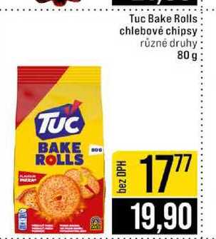 Tuc Bake Rolls chlebové chipsy různé druhy 80g