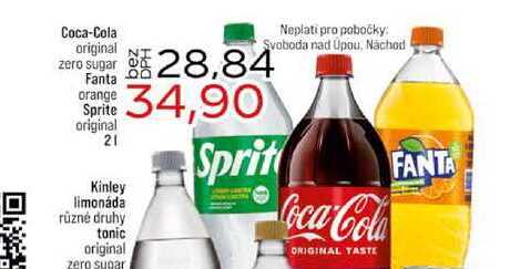Coca-Cola original zero sugar Fanta orange Sprite original 2l