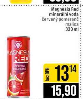 Magnesia Red minerálni voda červený pomeranč malina 330 ml