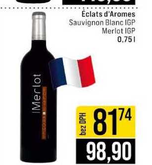 Éclats d'Aromes Sauvignon Blanc IGP Merlot IGP 0,75l