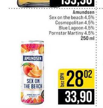 Amundsen Sex on the beach 4,5% Cosmopolitan 4,5% Blue Lagoon 4,5% Pornstar Martiny 4,5% 250 ml