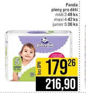 Panda pleny pro děti midi 348 ks maxi 4 42 ks junior 5 36 ks