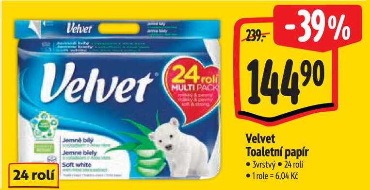 Velvet Toaletní papír, 24 rolí