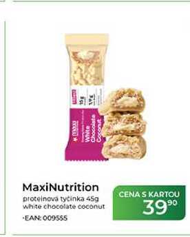 MaxiNutrition proteinová tyčinka 45g white chocolate coconut