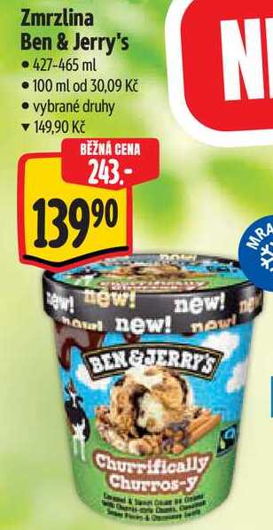 Zmrzlina Ben & Jerry's, 427-465 ml
