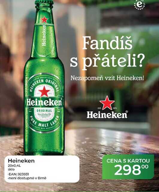 Heineken 20x0,4L sklo