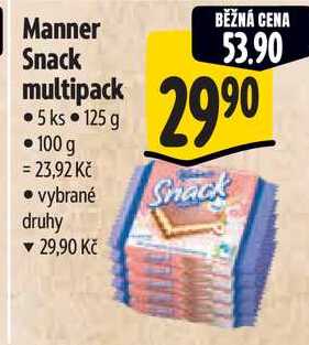 Manner Snack multipack, 125 g