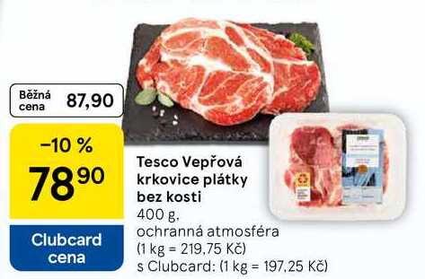 Tesco Vepřová krkovice plátky, 400 g 
