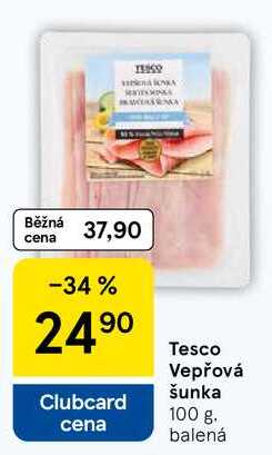 Tesco Vepřová šunka, 100 g