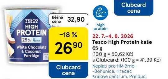 Tesco High Protein kaše, 65 g